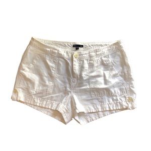 GAP Factory Sun Linen Optic White Cuffed Shorts Size 12
